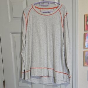 Tommy Bahama Heathered Gray Long Sleeve with Orange Trim